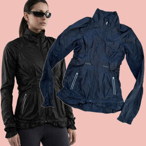 Lululemon Run Wild Full Zip Jacket Size 4 – Mesh Lace Ruffle Detail